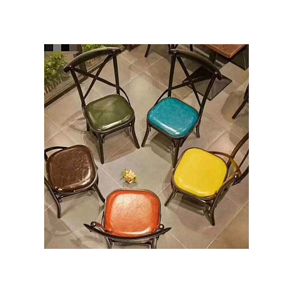 Industrial Style Metal Chairs Dining Room Kitchen Cross Back Side Chair Clearhalo ' kitchen&dining_furn' 'Dining Chairs' 'Dining Tables & Seating' 'dining_chair' 'furn' 'furn_dining_chair' 'Furniture' 'furniture_dining_chair' 'Kitchen & Dining Furniture' 'kitchen' 1200x1200_32b609ce-81ca-4230-b9b5-71c7259196d3