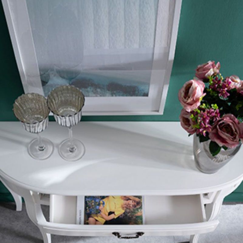 13 inch Wide Accent Table Mid-Century Modern Solid Wood Console Table