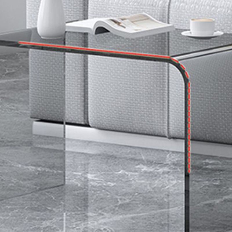 Acrylic Sofa Side Accent Table C-Shape Contemporary Corner Table for Living Room