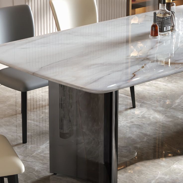 Pedestal Dining Room Table Rectangle Dinner Room Kitchen Table