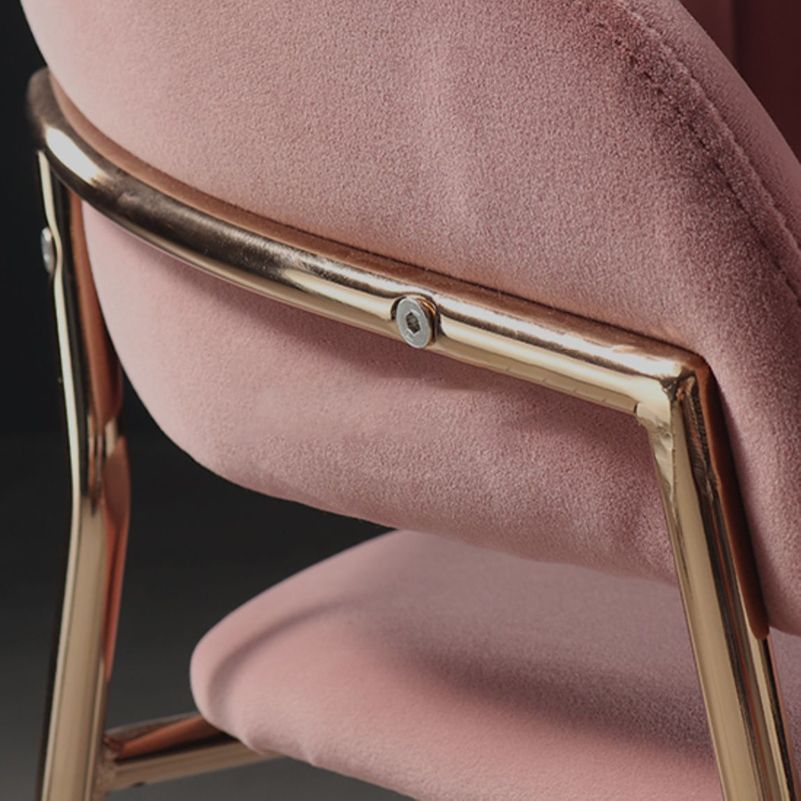 Sedia da pranzo glam a casa cucina in velluto imbottito sedia a braccio posteriore