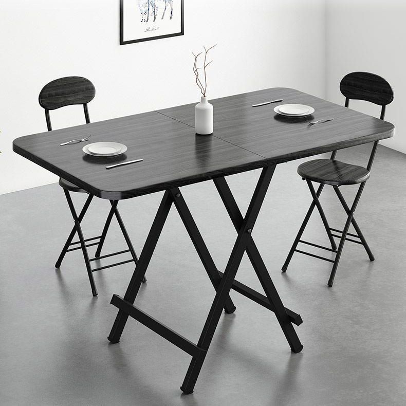 Metal and Wood Table Mid-Century Modern Style Folding Dining Table Clearhalo 'Dining Tables & Seating' 'Dining Tables' 'dining_table' 'furn' 'furn_dining_table' 'Furniture' 'Kitchen & Dining Furniture' 1200x1200_32b9fc69-7f09-417e-a270-fadbfe97952e