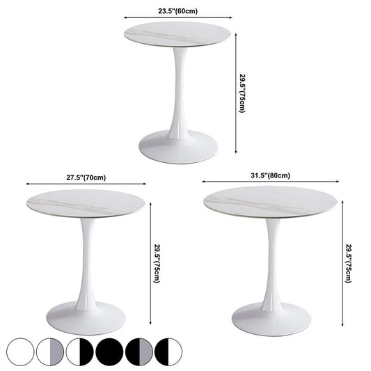 Modern Round Dining Table Sintered Stone Dining Table with Tulip Base for Home Kitchen Dinner