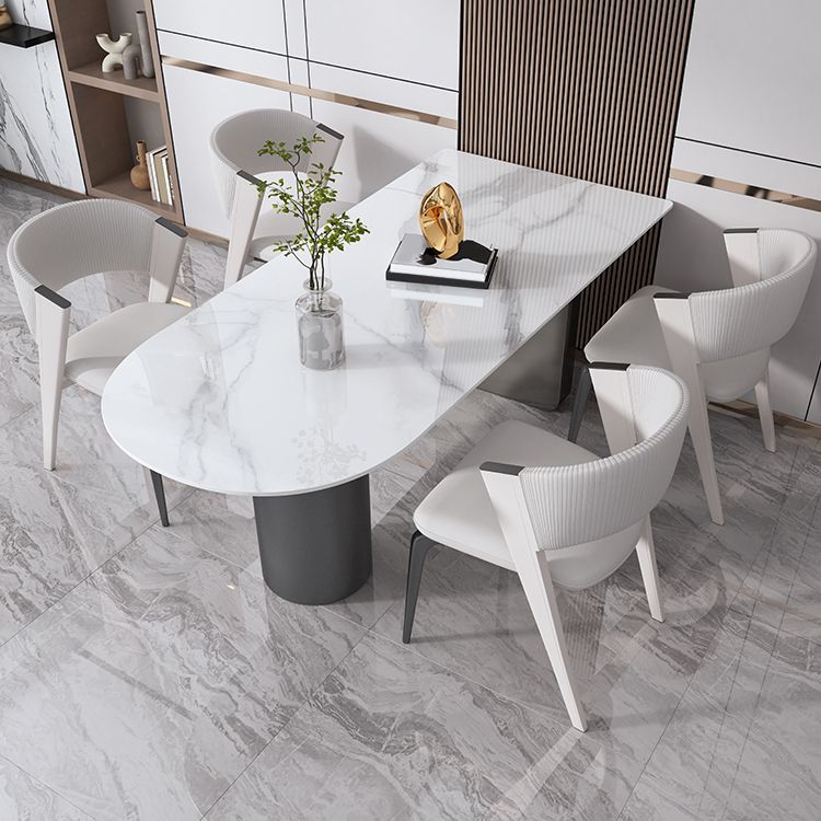 Set da tavolo in metallo in pietra sinterizzata in stile moderno Set da pranzo 1/3/4/5 pezzi