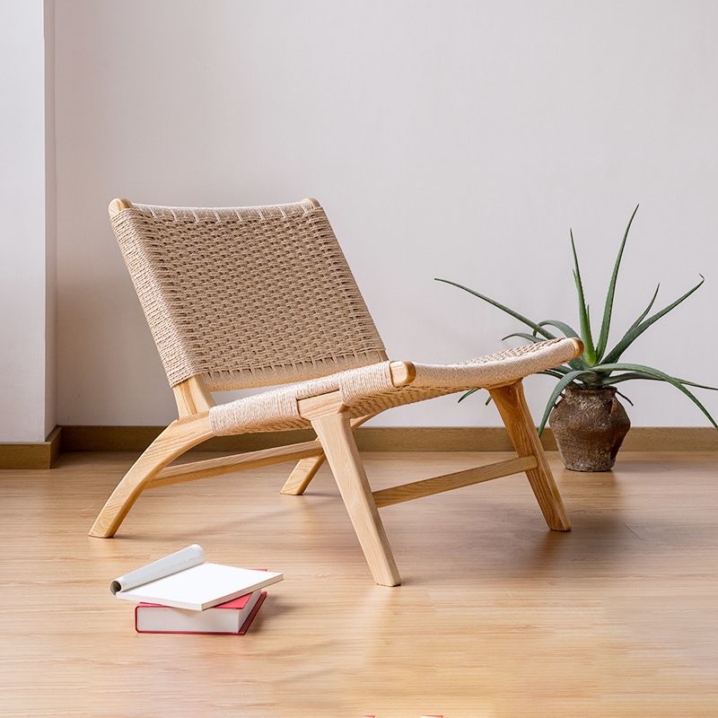 Woven Back Lounge Chair Basic Four Leg Solid Wood Chair for Living Room Clearhalo 'Accent Chairs' 'accent_chairs' 'Chairs & Seating' 'furn' 'furn_accent_chairs' 'Furniture' 'Living Room Furniture' 1200x1200_32bac994-e810-4808-82a5-7d06f651e95a