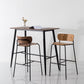 Contemporary Wooden Backrest Counter High Stool with Metal 4 Legs