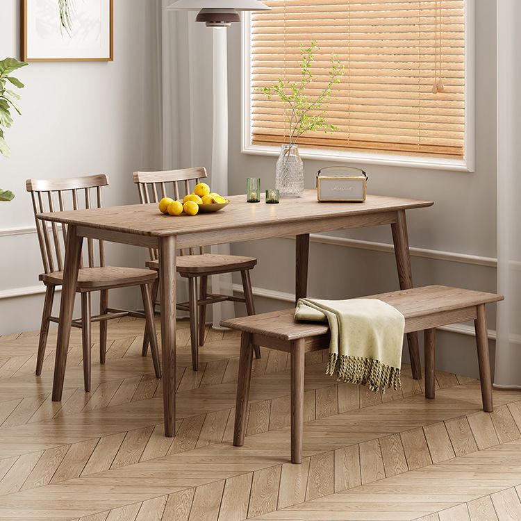 Rectangle Ash Wood Table Modern Dining Table in Walnut with 4 Legs for Restaurant Clearhalo ' dining_table' 'Dining Tables & Seating' 'Dining Tables' 'furn' 'furn_dining_table' 'Furniture' 'furniture_dining_table' 'Kitchen & Dining Furniture' 'kitchen&dining_furn' 'kitchen' 'kitchen_dining_table' 1200x1200_32bbbd1f-d241-4792-9d6f-1f413ba464ee
