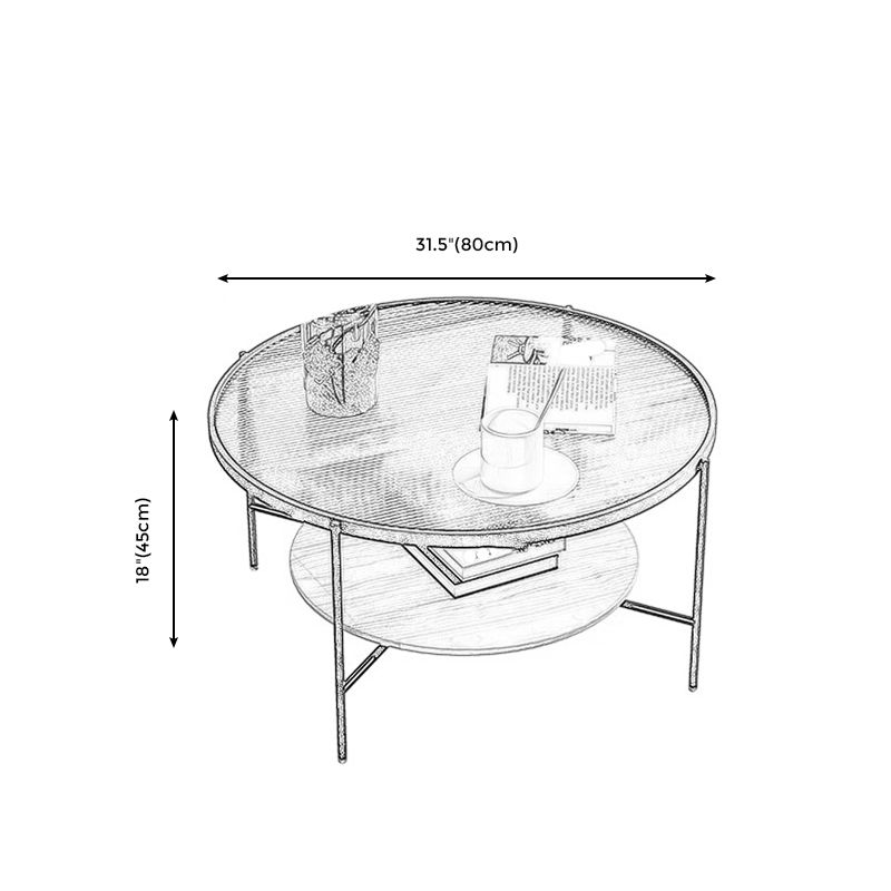 Gold/Black Metal 4 Legs 1 Coffee Table Modern Glass Top Table Clearhalo 'Coffee & Accent Tables' 'Coffee Tables' 'coffee_tables' 'furn' 'furn_coffee_tables' 'Furniture' 'furniture_coffee_tables' 'Living Room Furniture' 1200x1200_32bc47d7-ee7a-4092-b469-44803b2a6132