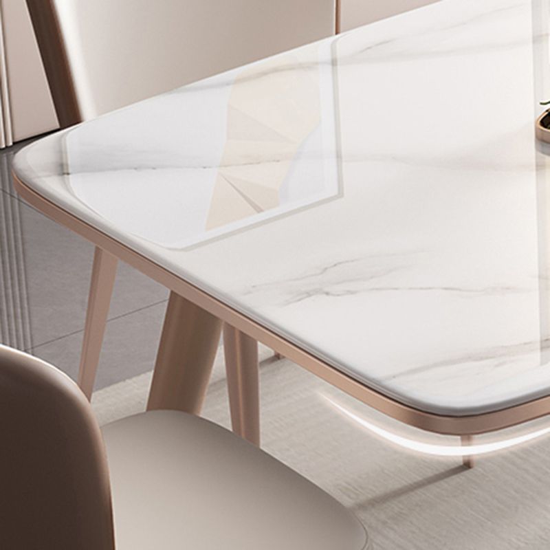 白いダイニングテーブルセット1/5/7ピース石のディネットセットキッチン