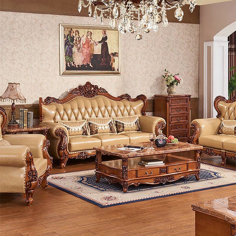 Mid secolo moderno vera pelle vera in pelle trapuntata di divano arrotolato per soggiorno