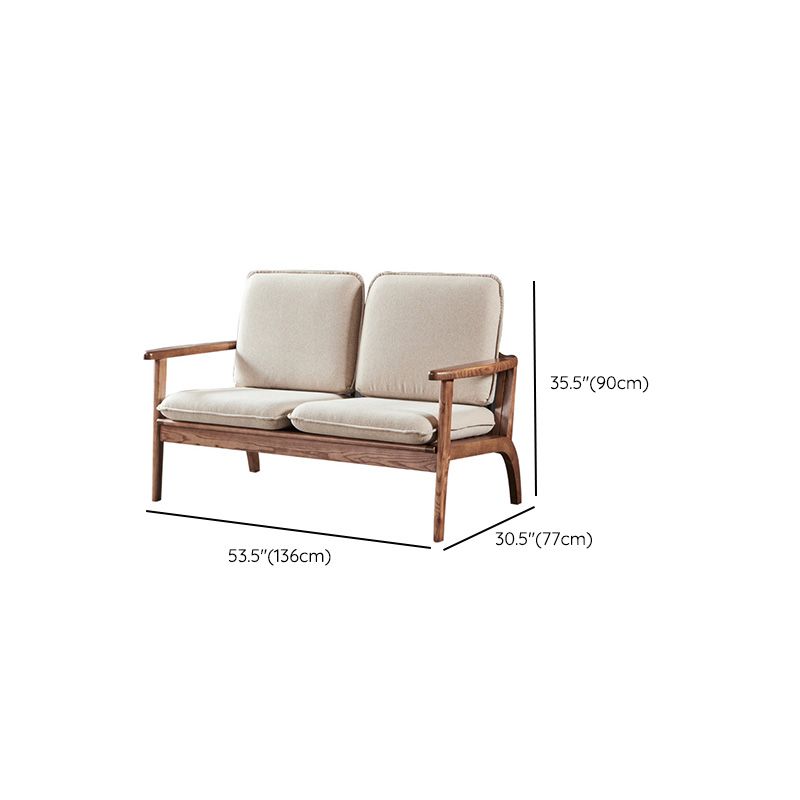 Fabric Sofa in Wooden with Wood Arm Contemporary Living Room Seating Clearhalo 'furn' 'furn_sofas' 'Furniture' 'Living Room Furniture' 'Sofa' 'sofas' 1200x1200_32befc6e-9a45-40fa-a437-b83db2ae7957