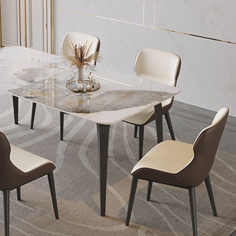 Mesa de comedor rectangular de piedra sinterizada, mesa de comedor moderna para cocina
