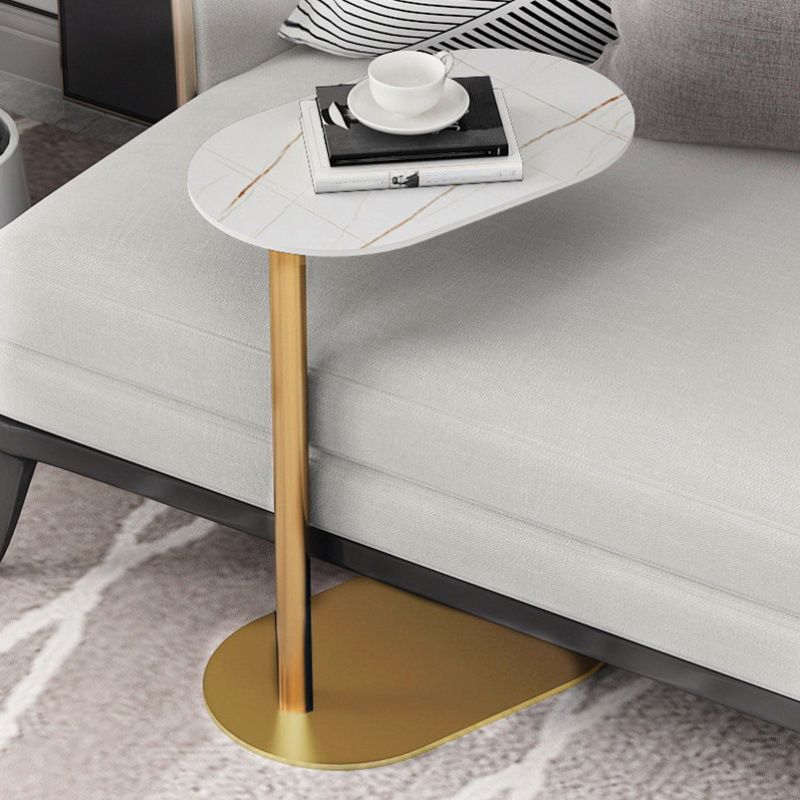 Mid-Century Modern Stone Top Side Table Elliptical Pedestal End Table Clearhalo 'Coffee & Accent Tables' 'End & Side Tables' 'end_side_table' 'Furniture' 'furniture_end_side_table' 'Living Room Furniture' 1200x1200_32bfdfb2-d5c8-49fa-9002-ee79c2dbda41