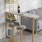Glam Marble Bar Table with Specialty Table Top Double Pedestal Table - 41.3" H Clearhalo 'Bar Furniture' 'Bar Tables' 'bar_tables' 'furn' 'furn_bar_tables' 'Furniture' 'furniture_bar_tables' 'Kitchen & Dining Furniture' 1200x1200_32c22c9c-6d70-42c3-8ea0-56687847c41e