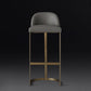 Glam Backrest Armless Counter Stool Iron Bar Stool with Pedal and Cushion