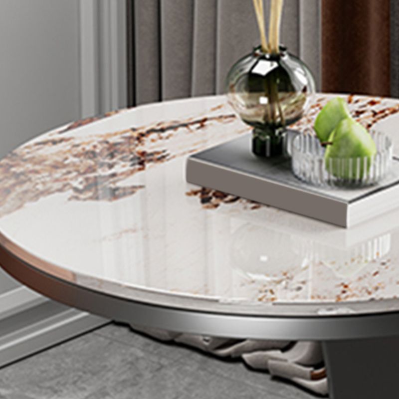 Contemporary Round Stone Top Sofa Side Accent Table for Living Room Clearhalo 'Coffee & Accent Tables' 'End & Side Tables' 'end_side_tables' 'furn' 'furn_end_side_tables' 'Furniture' 'Living Room Furniture' 1200x1200_32c2bf27-40ad-4bf6-a6cd-8262032b2fe8