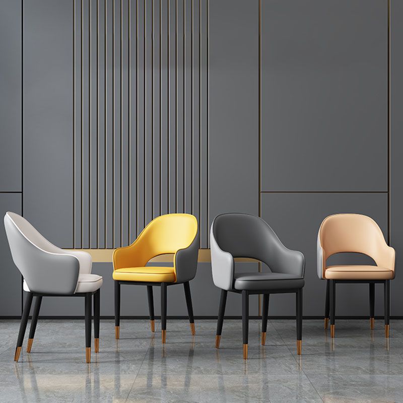 Glam Style Metal Arm Chair Open Back Upholstered Dining Side Chair Clearhalo 'Dining Chairs' 'Dining Tables & Seating' 'dining_chair' 'furn' 'furn_dining_chair' 'Furniture' 'furniture_dining_chair' 'Kitchen & Dining Furniture' 1200x1200_32c2d9f5-8433-492a-9280-7d5c25460c93