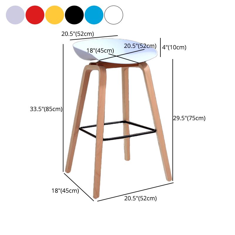 Scandinavia Style Bar-stool Wooden Legs PP Bucket Seat for Restaurant Bar Clearhalo 'Bar Furniture' 'Bar Stools' 'bar_stools' 'furn' 'furn_bar_stools' 'furniture_bar_stools' 'Kitchen & Dining Furniture' 'kitchen&dining_furn' 'kitchen' 'kitchen_furn' Furniture' 1200x1200_32c3cf47-11fe-4567-8f30-576ac6c88cf3