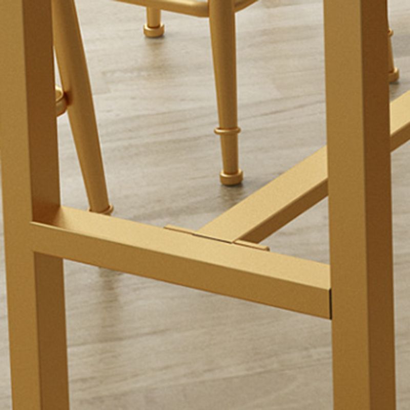 Glam Indoor Bar Dining Table Rectangle Bar Stool Table with Iron Base Clearhalo 'Bar Furniture' 'Bar Tables' 'bar_tables' 'furn' 'furn_bar_tables' 'Furniture' 'Kitchen & Dining Furniture' 1200x1200_32c5b0d0-a2b6-47fb-a3b9-91d4b367a545