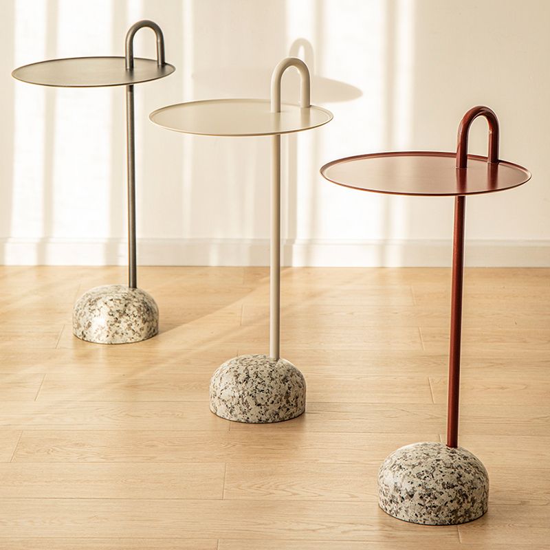 Modern Tray Top Side Table 27.8" Tall Metal Round Pedestal End Table Clearhalo 'Coffee & Accent Tables' 'End & Side Tables' 'end_side_tables' 'furn' 'furn_end_side_tables' 'Furniture' 'Living Room Furniture' 1200x1200_32c5cda9-c16b-4f6d-a818-72b84677319c