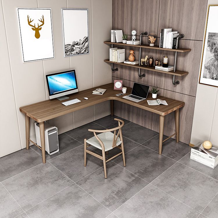 Modern Style Wooden Office Desk L-Shaped Brown Writing Desk for Home Clearhalo 'furn' 'furn_office_desk' 'Furniture' 'furniture_office_desk' 'Office Desks' 'Office Furniture' 'office_desk' 1200x1200_32c64005-3fe2-4a0d-b4c0-608fdcf9aa1d