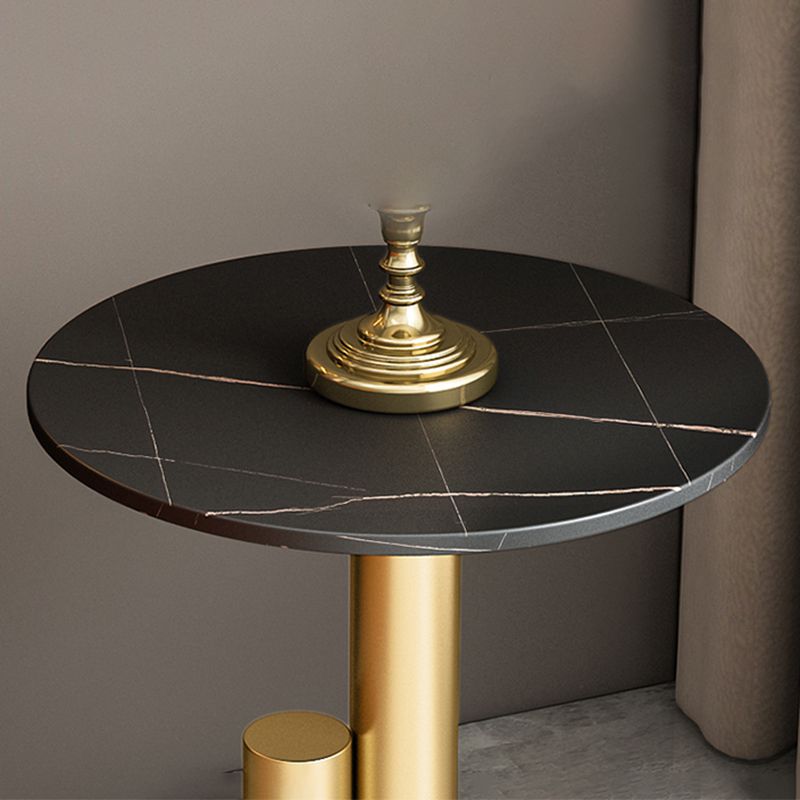 Style de style moderne Metal Top Slate Grey / Black Gold / White Round Table ronde