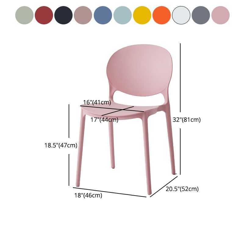 Modern Style Stackable Plastic Chair Open Back Dining Side Chair (Set of 4) Clearhalo 'Dining Chairs' 'Dining Tables & Seating' 'dining_chair' 'furn' 'furn_dining_chair' 'Furniture' 'furniture_dining_chair' 'Kitchen & Dining Furniture' 1200x1200_32c79181-667c-4bec-bf34-e81fad21ccd4