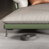 ピローアームコンテンポラリーステイン耐性のフェイクレザーソファ＆チャイズ