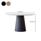 Modern Round Dining Table White Stone Tabletop with Wood Pedestal Base Clearhalo 'Dining Tables & Seating' 'Dining Tables' 'dining_table' 'furn' 'furn_dining_table' 'Furniture' 'Kitchen & Dining Furniture' 1200x1200_32c82ffc-0a58-4e93-ac33-afa5df63fbd7