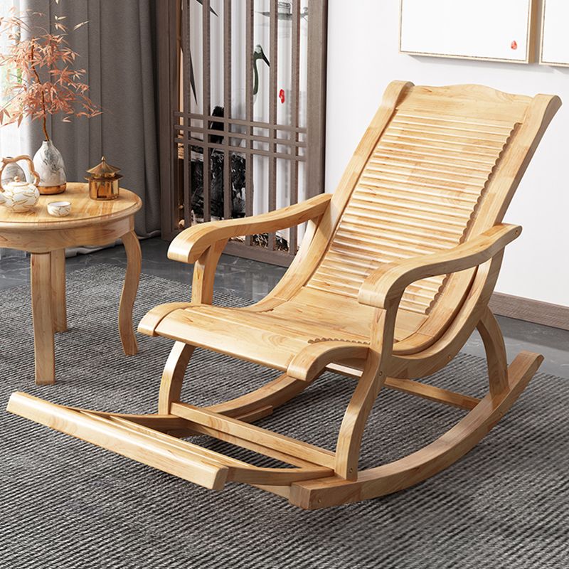 Chaise inclinable moderne chaise à bascule intérieure en bois massif en marron