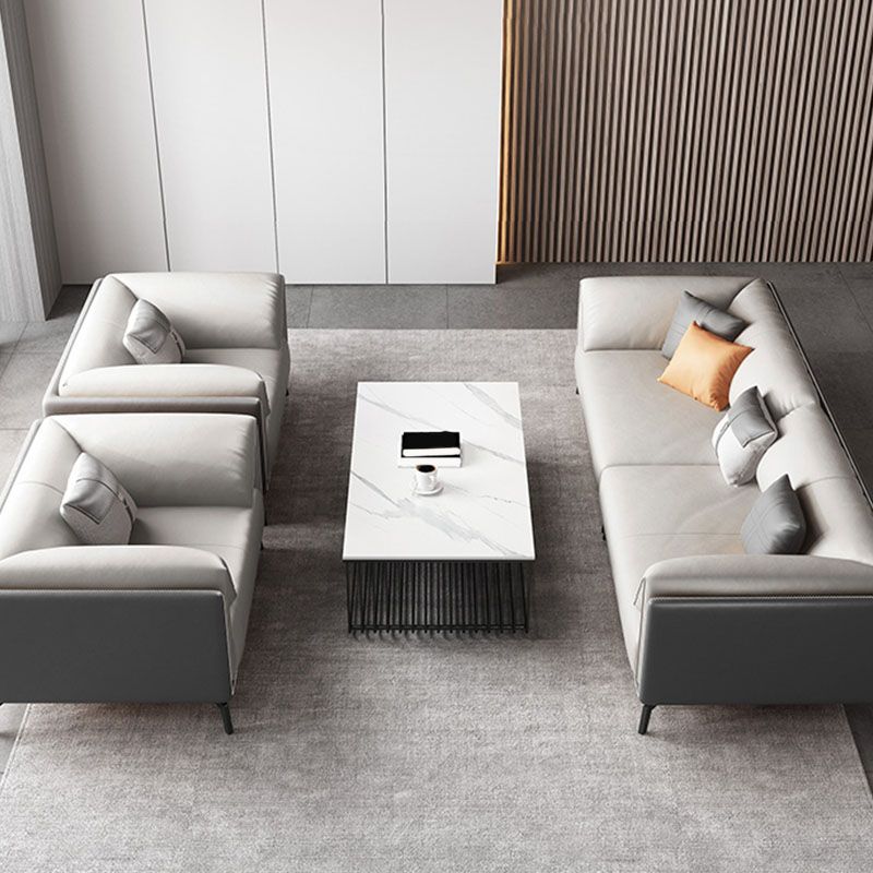 Contemporary Stationary Sofa Standard Square Arm Sofa for Living Room