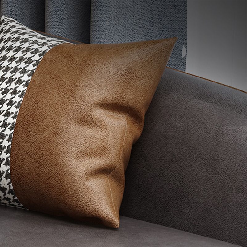 Sofá de cuero falso 25.59 "D x 30.70" H Sofá de brazo de esmoquin para sala de estar