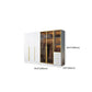 Modern Wood and Glass Wardrobe Freestanding Wardrobe with Soft Close Drawers and Doors