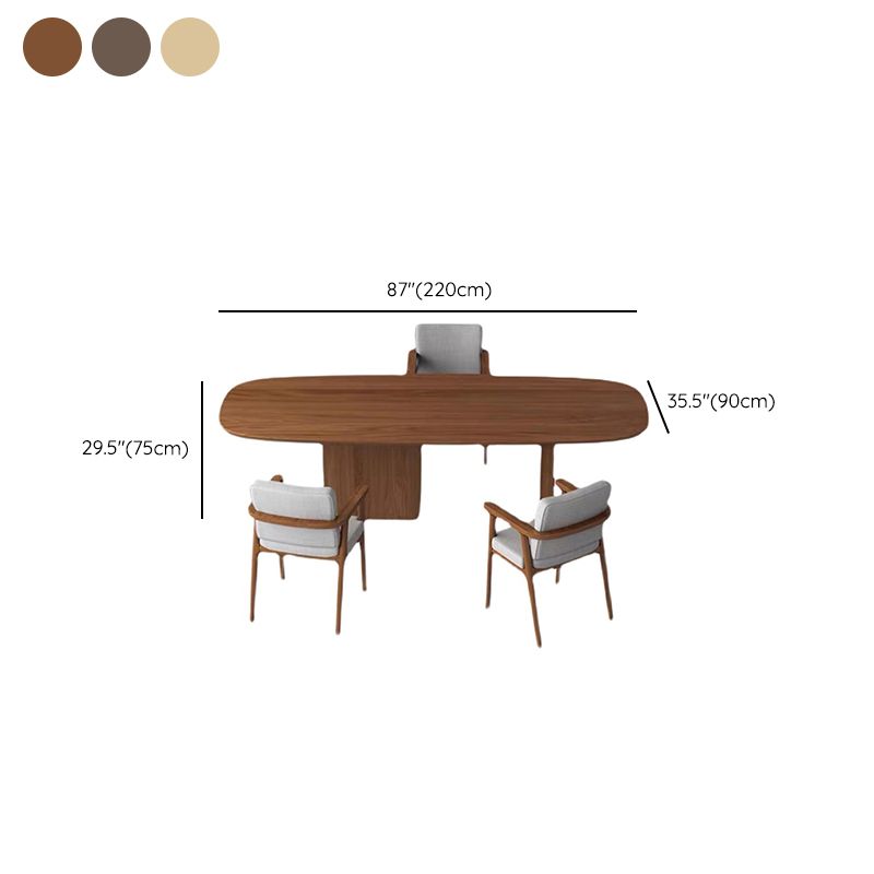 Modern Oval Office Desk Solid Wood Writing Desk for Home Office Clearhalo 'furn' 'furn_office_desk' 'Furniture' 'Office Desks' 'Office Furniture' 'office_desk' 1200x1200_32cc2750-e3ec-4338-ba1a-982d04a6a39a