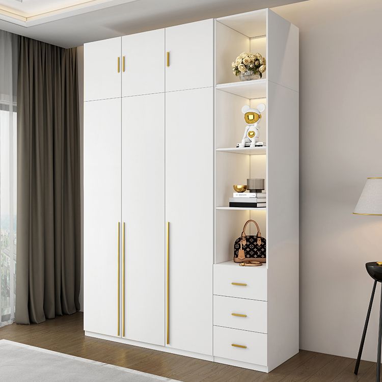 Modern Wooden Wardrobe White Colour Soft Close Drawer Wardrobe Closet for Home