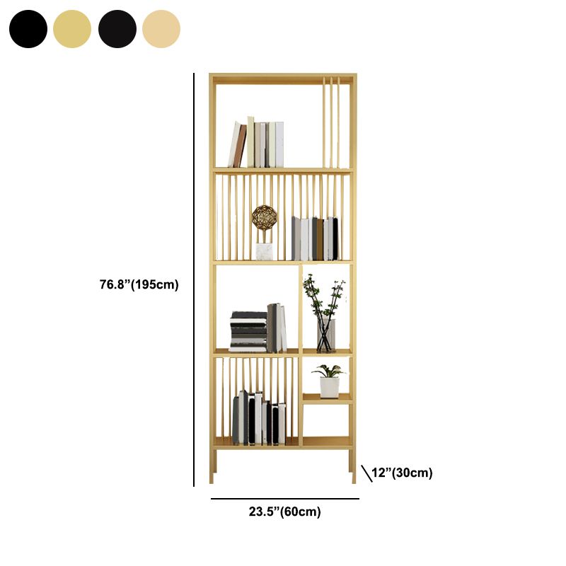Glam Metal and Wood Shelf Bookcase Etagere Open Home Book Shelf with 5 Shelves Clearhalo 'Bookcases' 'furn' 'furn_bookcases' 'Furniture' 'Office Furniture' 1200x1200_32ccc24f-2df4-4bb8-99c4-219fa3ae1a23