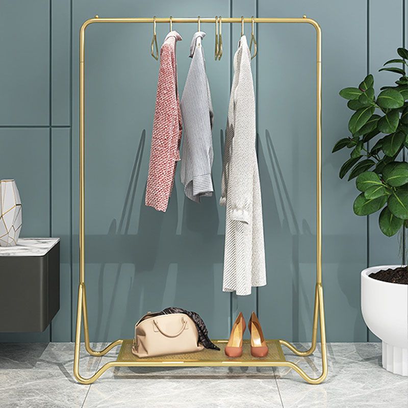 モダンなメタルホールツリーハンギングレールとローワーシェルフ玄関キット