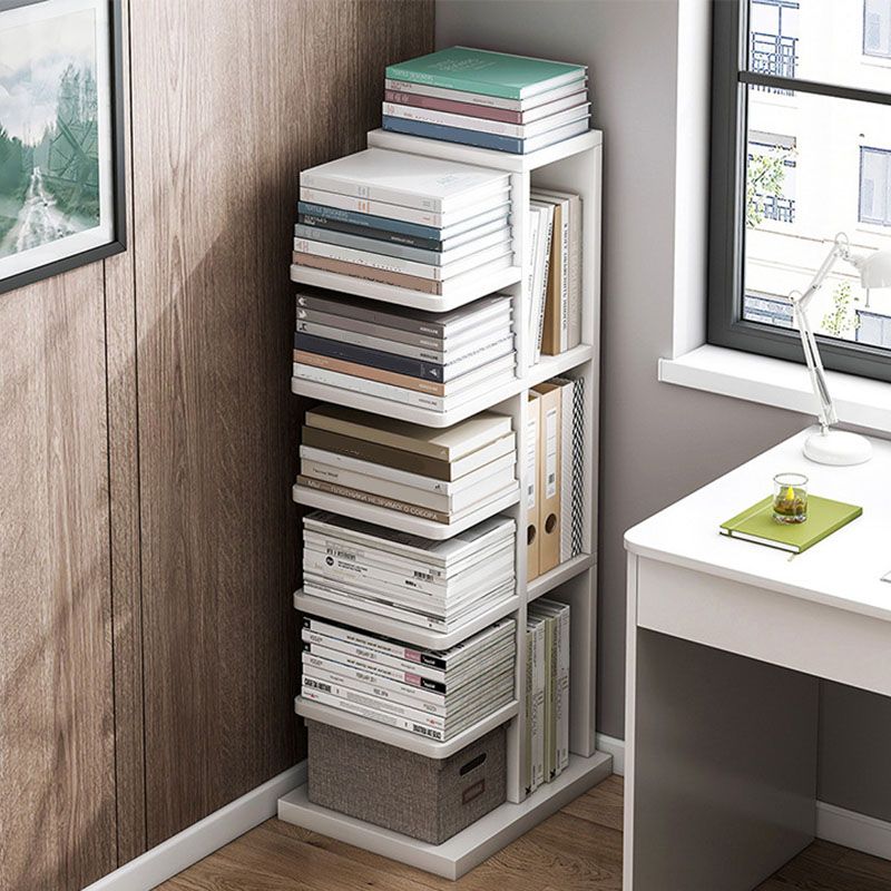 Scaffale di libri di legno di libreria geometrica contemporanea 11,8 "di larghezza