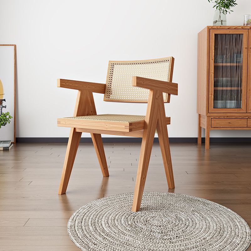 Traditional Wood Dining Arm Chair Wicker Dining Room Chairs for Home Use Clearhalo ' kitchen&dining_furn' 'Dining Chairs' 'Dining Tables & Seating' 'dining_chair' 'furn' 'furn_dining_chair' 'Furniture' 'furniture_dining_chair' 'Kitchen & Dining Furniture' 'kitchen' 1200x1200_32cf9dd3-7e74-49dc-a808-5bef565ed265