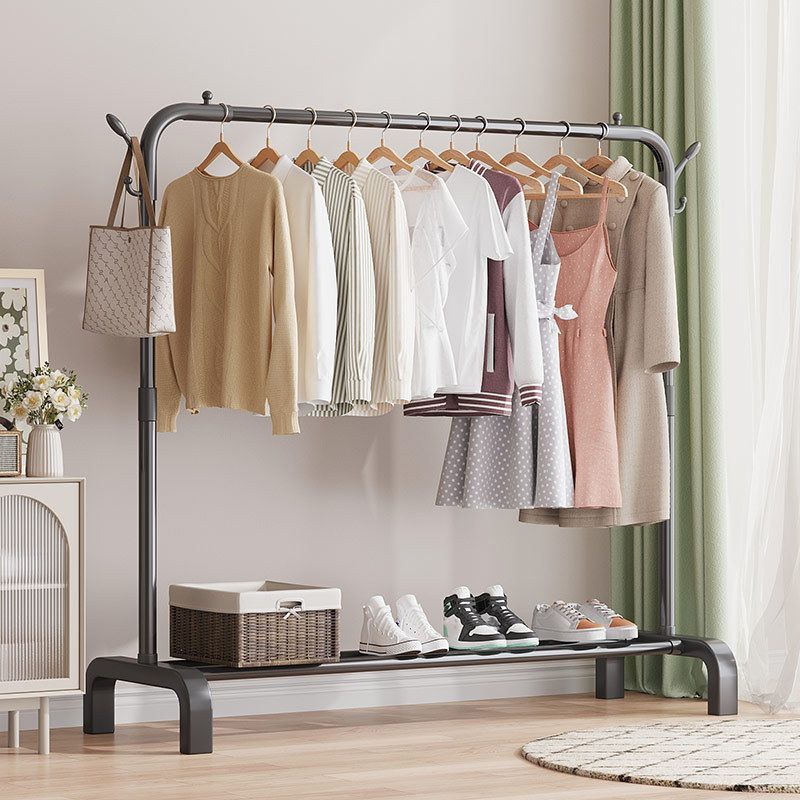 Contemporary Metal Coat Rack Storage Shelving Coat Rack with Coat Hooks Clearhalo 'Entry & Mudroom Furniture' 'furn' 'furn_hall_tree_coat_racks' 'Furniture' 'Hall Trees & Coat Racks' 'hall_tree_coat_racks' 1200x1200_32d00633-a248-4809-bcbe-ab9a882bba2f