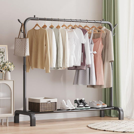 Contemporary Metal Coat Rack Storage Shelving Coat Rack with Coat Hooks Clearhalo 'Entry & Mudroom Furniture' 'furn' 'furn_hall_tree_coat_racks' 'Furniture' 'Hall Trees & Coat Racks' 'hall_tree_coat_racks' 1200x1200_32d00633-a248-4809-bcbe-ab9a882bba2f