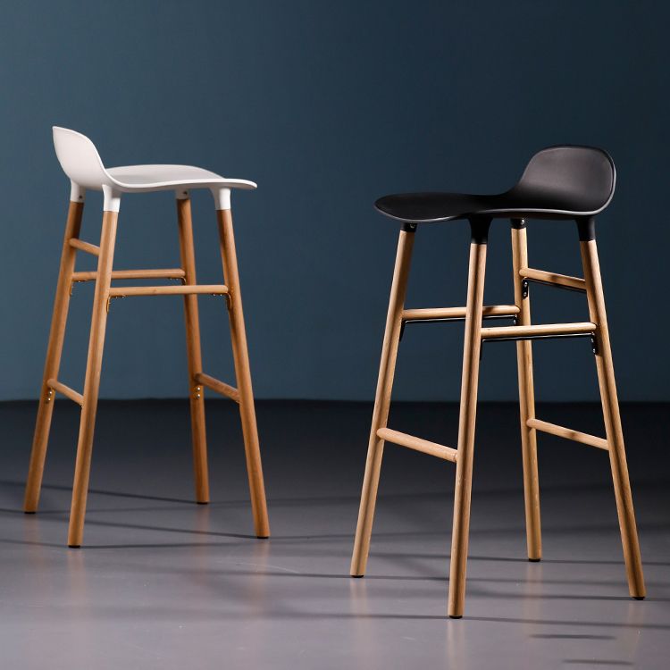 Scandinavian Solid Wood Legs Bar Stool Armless Plastic Bar Stool for Living Room Clearhalo 'Bar Furniture' 'Bar Stools' 'bar_stools' 'furn' 'furn_bar_stools' 'Furniture' 'Kitchen & Dining Furniture' 1200x1200_32d03e86-f83b-4bbe-b50b-090097e5b69b