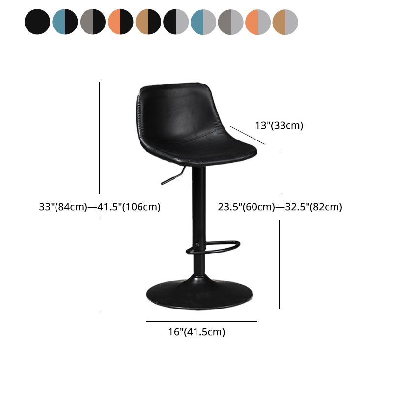 Industrial Style Bar-stool Leather Seat with Low Back for Kitchen Bar Clearhalo 'Bar Furniture' 'Bar Stools' 'bar_stools' 'furn' 'furn_bar_stools' 'furniture_bar_stools' 'Kitchen & Dining Furniture' 'kitchen&dining_furn' 'kitchen' 'kitchen_furn' Furniture' 1200x1200_32d04f01-82ad-41cb-a4fb-105b65ebd0c5