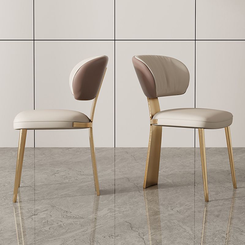 Glam Dining Chair Armless Dining Chair with Metal Legs for Kitchen Clearhalo 'Dining Chairs' 'Dining Tables & Seating' 'dining_chair' 'furn' 'furn_dining_chair' 'Furniture' 'Kitchen & Dining Furniture' 1200x1200_32d06b8f-3461-4fcd-9995-ed9f911f02df