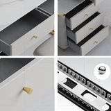 Bureau de vanité en verre de 15,74 "avec 5 tiroirs de rangement