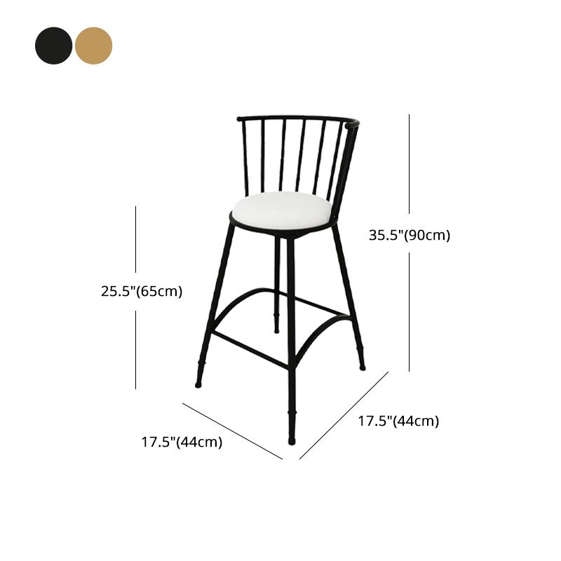 Upholstered Round Counter Bar Stool Backrest Bar Stool with Footrest and Iron Base Clearhalo 'Bar Furniture' 'Bar Stools' 'bar_stools' 'furn' 'furn_bar_stools' 'furniture_bar_stools' 'Kitchen & Dining Furniture' 'kitchen&dining_furn' 'kitchen' 'kitchen_furn' Furniture' 1200x1200_32d2615a-afe8-47fa-a4aa-4169fd21b080