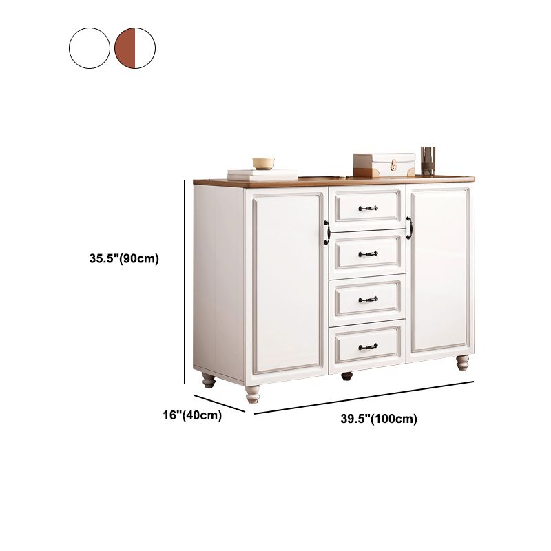 White Wood Accent Cabinet with Drawers 15.74" Wide Modern Standard Side Cabinet Clearhalo 'Cabinets & Chests' 'cabinets_chests' 'furn' 'furn_cabinets_chests' 'Furniture' 'Living Room Furniture' 1200x1200_32d2894c-48db-47b2-b38f-4b9d42c6fd2e