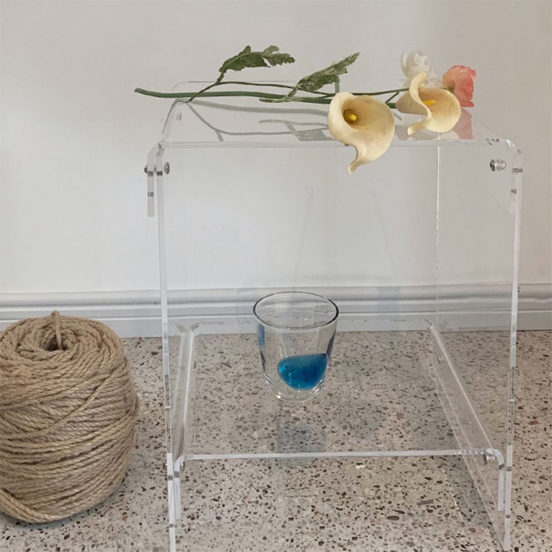 グラムアクセントサイドテーブルアクリル長方形のリビングルームソファサイドアクセントテーブル