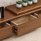 Antique TV Media Stand Oak TV Console with Drawers for Living Room