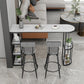 Stone Bar Dining Table Glam Bar Table with Double Pedestal for Dining Room Clearhalo 'Bar Furniture' 'Bar Tables' 'bar_tables' 'furn' 'furn_bar_tables' 'Furniture' 'furniture_bar_tables' 'Kitchen & Dining Furniture' 1200x1200_32d48866-9a94-4d60-979a-b755c2286129